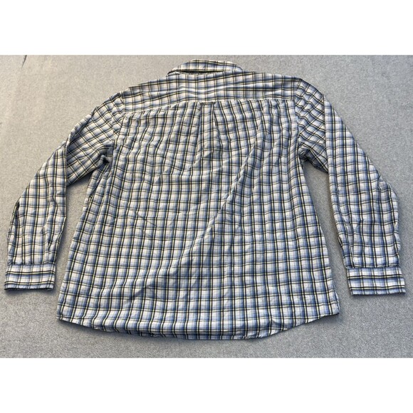 Chaps Shirt Men's XL Blue Yellow Plaid Easy Care Long Sleeve Button Front - Picture 2 of 9